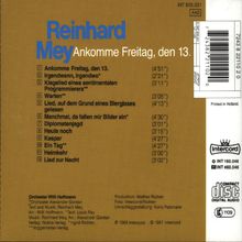 Reinhard Mey (geb. 1942): Ankomme Freitag, den 13., CD