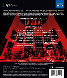 Der Text informiert über die Oper "La Juive" von Fromental Halévy. Hauptrollen: Ambur Braid, John Osborn. Dirigent: Henrik Nánási.