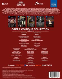 "Opéra Comique Collection Volume 2" zeigt Opern wie Carmen, Hamlet, Fortunio, La Nonne Sanglante und Lakmé. Enthält Logos oben.