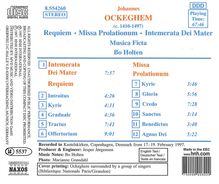 Johannes Ockeghem (1430-1497): Missa pro defunctis (Requiem), CD