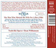 Michael Nyman (geb. 1944): The Man who mistook his Wife for a Hat, CD