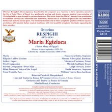 „Maria Egiziaca“ von Ottorino Respighi, mit Claudio Guastalla's Libretto. Details zu Rollen und Sängern, Spielzeit: 69:32.