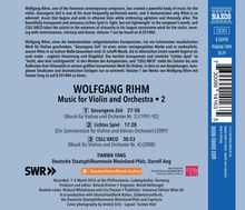 Wolfgang Rihm (1952-2024): Werke für Violine &amp; Orchester Vol.2 (deutsche Version), CD