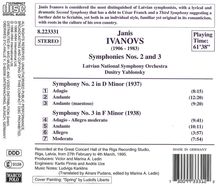 Janis Ivanovs (1906-1983): Symphonien Nr.2 &amp; 3, CD