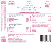 Franz Danzi (1763-1826): Bläserquintette op.56 Nr.1-3, CD