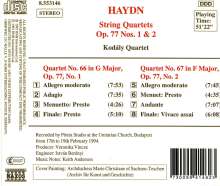 Joseph Haydn (1732-1809): Streichquartette Nr.81 &amp; 82 (op.77 Nr.1&2), CD