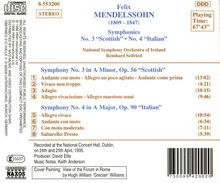 Felix Mendelssohn Bartholdy (1809-1847): Symphonien Nr.3 &amp; 4, CD