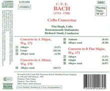 Carl Philipp Emanuel Bach (1714-1788): Cellokonzerte Wq.170-172, CD