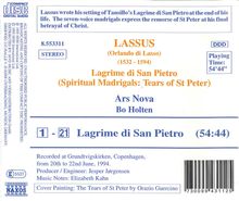 Orlando di Lasso (Lassus) (1532-1594): Lagrime di San Pietro, CD