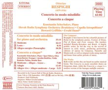 Ottorino Respighi (1879-1936): Klavierkonzert "In modo misolidio", CD