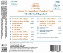 Antonio Soler (1729-1783): Sämtliche Cembalosonaten Vol.2, CD