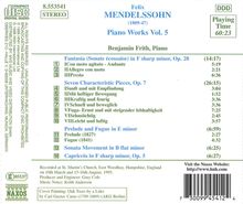 Felix Mendelssohn Bartholdy (1809-1847): Klavierwerke Vol.5, CD