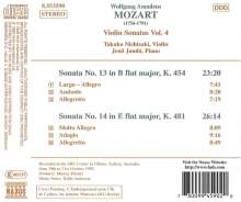Wolfgang Amadeus Mozart (1756-1791): Sonaten für Violine &amp; Klavier Vol.4, CD