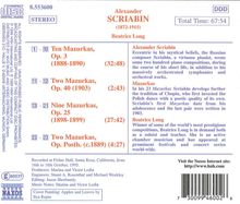 Alexander Scriabin (1872-1915): Mazurken opp.3,25,40, CD