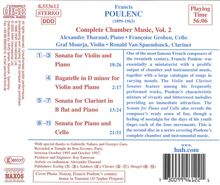 Francis Poulenc (1899-1963): Sämtliche Kammermusik Vol.2, CD