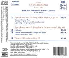 Karol Szymanowski (1882-1937): Symphonien Nr.3 &amp; 4, CD