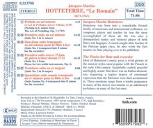 Jacques-Martin Hotteterre (1674-1763): Pieces pour la Flute Traversiere Vol.2, CD