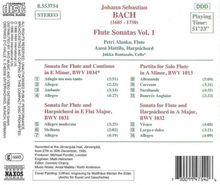 Johann Sebastian Bach (1685-1750): Sonaten &amp; Partita für Traversflöte Vol.1, CD