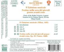 Adriano Banchieri (1567-1634): Il Zabaione musicale, CD