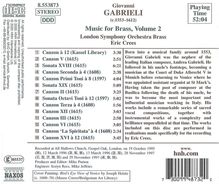 Giovanni Gabrieli (1557-1612): Canzoni &amp; Sonate II, CD