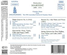 Bohuslav Martinu (1890-1959): Streichquintett, CD