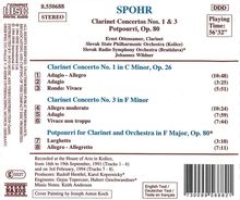 Louis Spohr (1784-1859): Klarinettenkonzerte Nr.1 &amp; 3, CD