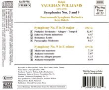 Ralph Vaughan Williams (1872-1958): Symphonien Nr.5 &amp; 9, CD