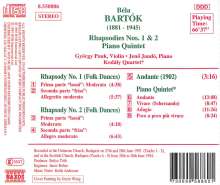 Bela Bartok (1881-1945): Klavierquintett, CD