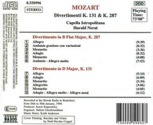 Wolfgang Amadeus Mozart (1756-1791): Divertimenti KV 131 &amp; 287, CD