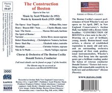 Scott Wheeler (geb. 1952): The Construction of Boston, CD