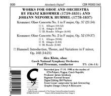 Franz Krommer (1759-1831): Oboenkonzerte opp.37 &amp; 52, CD