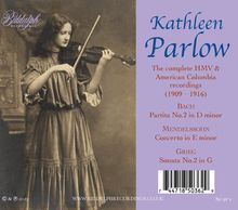 Kathleen Parlow - The complete HMV &amp; American Colombia Recordings (1909-1916), 2 CDs