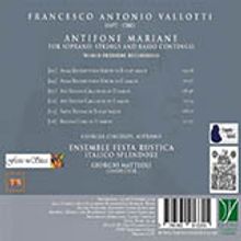 Francesco Antonio Vallotti (1697-1780): Antifone Mariane für Sopran,Streicher,Bc, CD