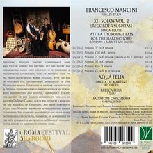 Francesco Mancini (1672-1737): Sonaten für Blockflöte &amp; Bc (London 1724) Vol.2, CD