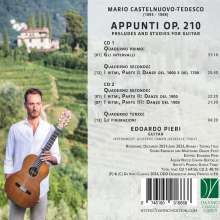 Mario Castelnuovo-Tedesco (1895-1968): Appunti (Präludien &amp; Etüden) op.210, 2 CDs