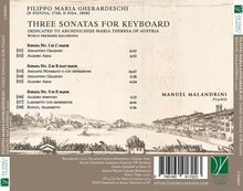 Filippo Maria Gherardeschi (1738-1808): Klaviersonaten Nr.1-3 (der Erzherzogin Maria Theresia von Österreich gewidmet), CD