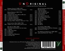CD "Unoriginal: Julian Bream’s Unpublished Guitar Transcriptions" von Giulio Cecchi. Komponisten und Werke aufgeführt.