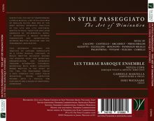 Da Vinci Classics. "In Stile Passeggiato: The Art of Diminution" von Lux Terrae Baroque Ensemble. Musiker, Werke, Infos.
