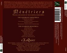 Titel: Ménêtriers. Dances and Songs of the European Minstrels. Künstler: Exaquier. Liste der Komponisten und Instrumente. Logo: Da Vinci Classics.