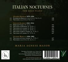 Das Cover einer Musiksammlung: "ITALIAN NOCTURNES FOR SOLO PIANO" mit Werken von Respighi, Sgambati, Martucci.