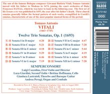 Tomaso Antonio Vitali (1670-1745): Trio Sonaten op.1 Nr.1-12, CD