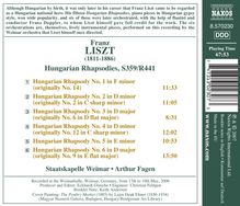 Franz Liszt (1811-1886): Ungarische Rhapsodien Nr.1-6, CD