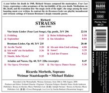 Richard Strauss (1864-1949): Vier letzte Lieder, CD