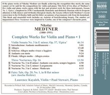 Nikolai Medtner (1880-1951): Sonate für Violine &amp; Klavier Nr.3, CD