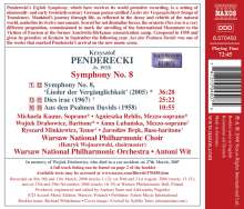Krzysztof Penderecki (1933-2020): Symphonie Nr.8 "Lieder der Vergänglichkeit", CD