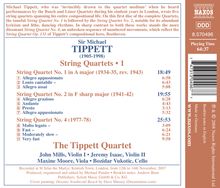 Michael Tippett (1905-1998): Streichquartette Vol.1, CD