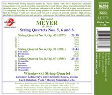 Krzysztof Meyer (geb. 1943): Streichquartette Nr.5,6,8, CD