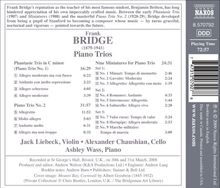 Frank Bridge (1879-1941): Klaviertrios Nr.1 &amp; 2, CD