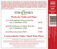 Igor Strawinsky (1882-1971): Werke für Violine &amp; Klavier, CD