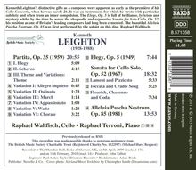 Kenneth Leighton (1929-1988): Kammermusik für Cello, CD
